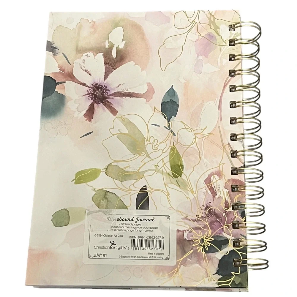 Christian Art Gifts Floral Wirebound Journal 192 Pages Scripture Notebook Prayer
